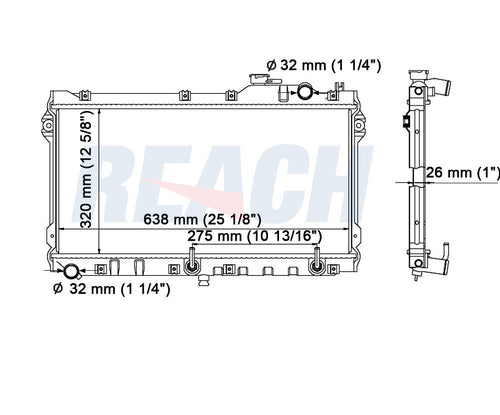 1996 MAZDA MIATA 1.8 L RADIATOR REA41-1140A