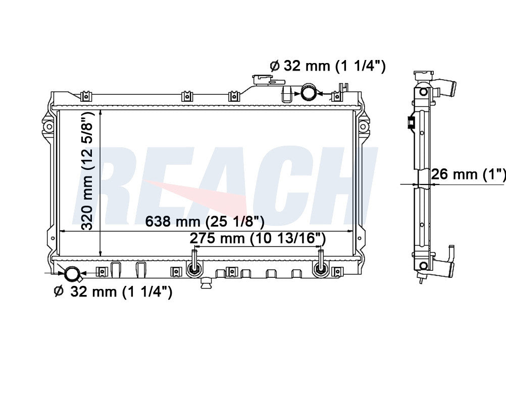 1996 MAZDA MIATA 1.8 L RADIATOR REA41-1140A