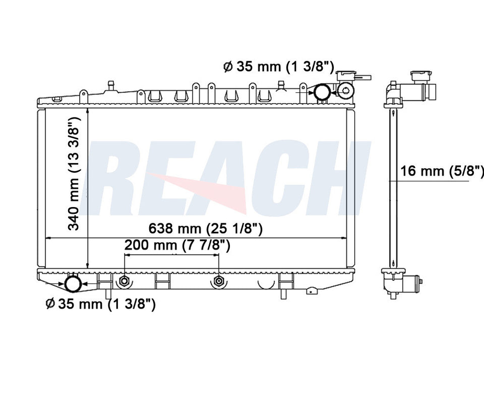 1993 INFINITI G20 2.0 L RADIATOR REA41-1158A