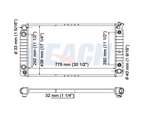 1992 BUICK ROADMASTER 5.7 L RADIATOR REA41-1212A