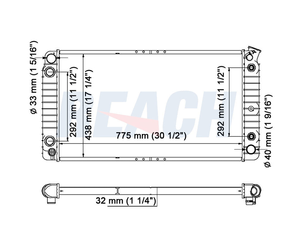 1992 BUICK ROADMASTER 5.7 L RADIATOR REA41-1212A