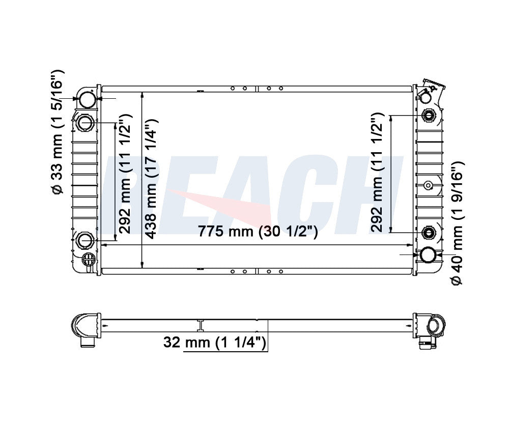 1992 BUICK ROADMASTER 5.7 L RADIATOR REA41-1212A