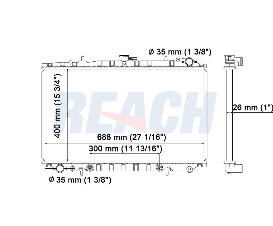 1993 NISSAN 300ZX 3.0 L RADIATOR REA41-1242A