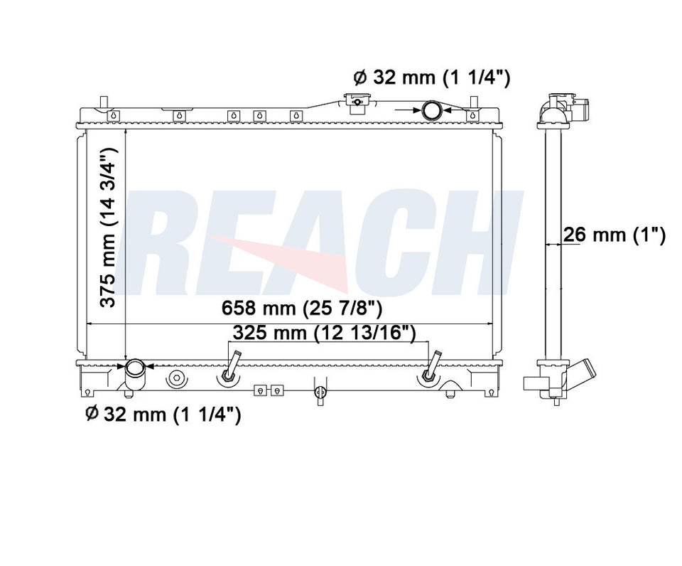 1994 ACURA VIGOR 2.5 L RADIATOR REA41-1277A