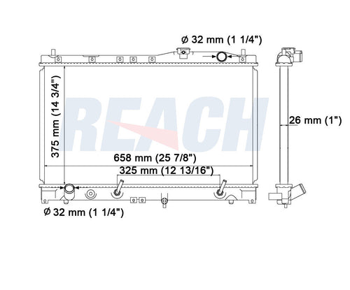 1993 ACURA VIGOR 2.5 L RADIATOR REA41-1277A