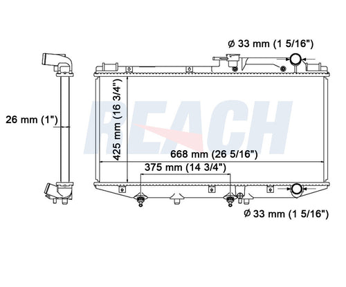 1995 ACURA LEGEND 3.2 L RADIATOR REA41-1278A