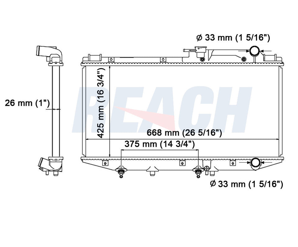 1993 ACURA LEGEND 3.2 L RADIATOR REA41-1278A
