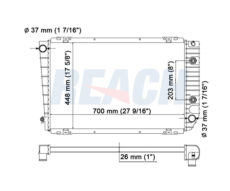 1992 LINCOLN TOWN CAR 4.6 L RADIATOR REA41-1279A