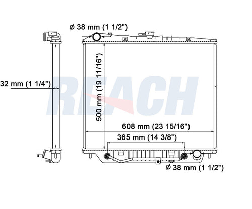 1998 ACURA SLX 3.5 L RADIATOR REA41-1302A