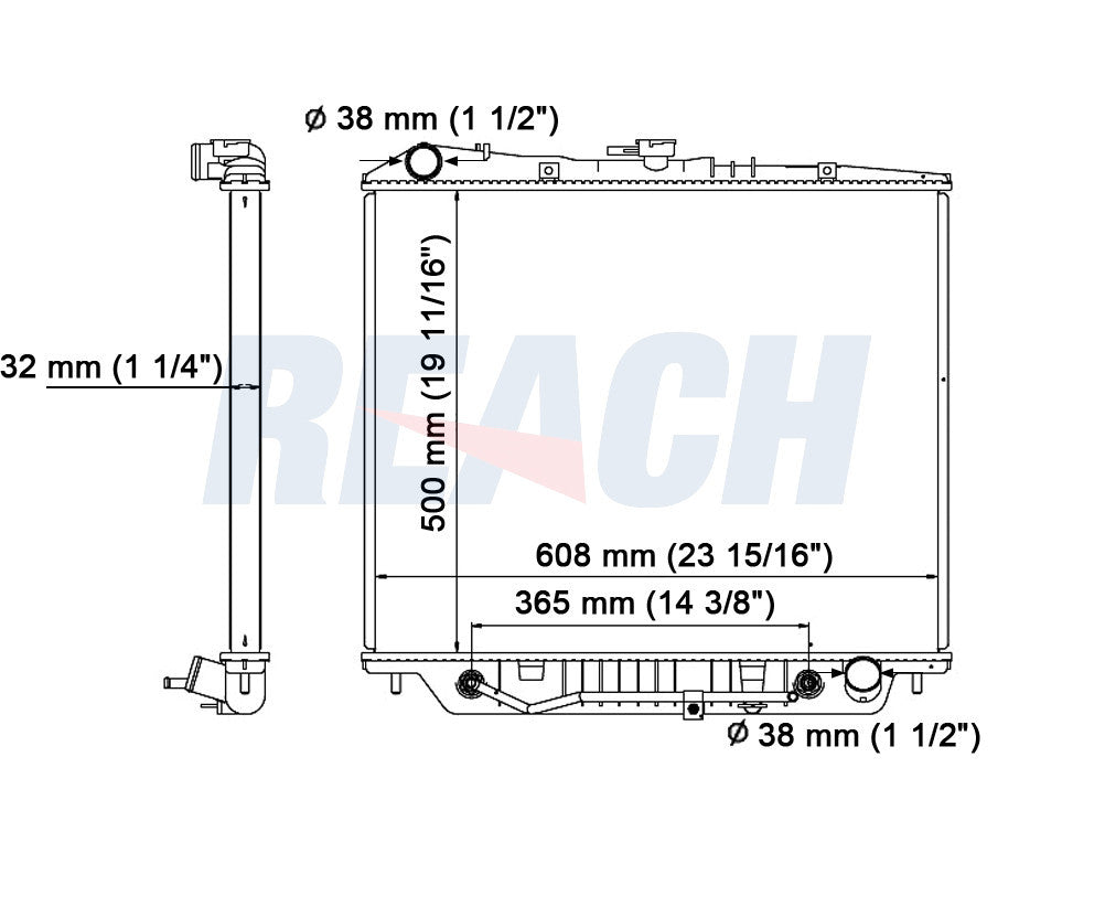 1999 ACURA SLX 3.5 L RADIATOR REA41-1302A