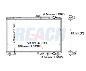 1992 LEXUS ES300 3.0 L RADIATOR REA41-1303A