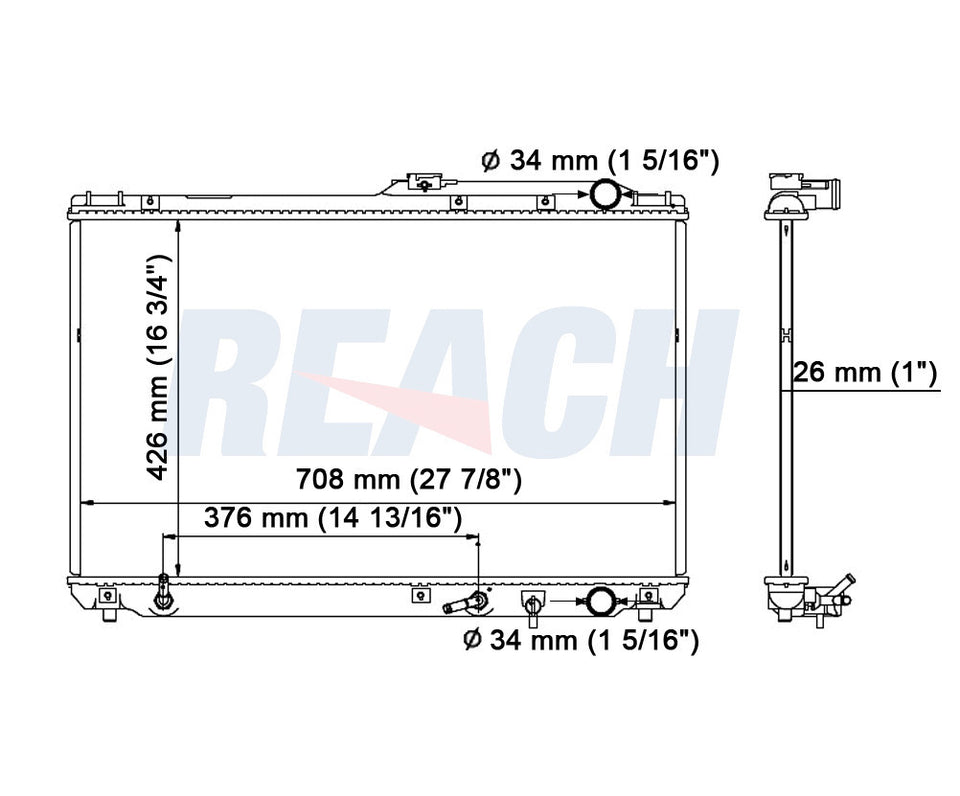 1992 LEXUS ES300 3.0 L RADIATOR REA41-1303A