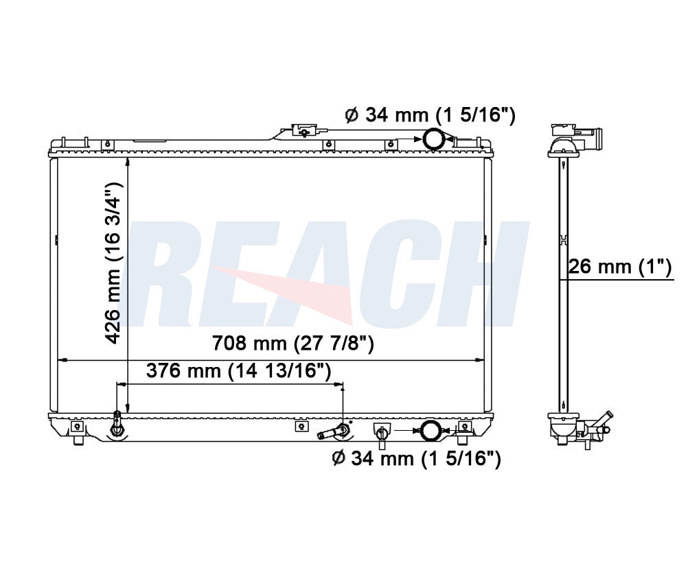 1992 LEXUS ES300 3.0 L RADIATOR REA41-1303A
