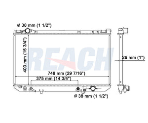 1993 LEXUS LS400 4.0 L RADIATOR REA41-1304A