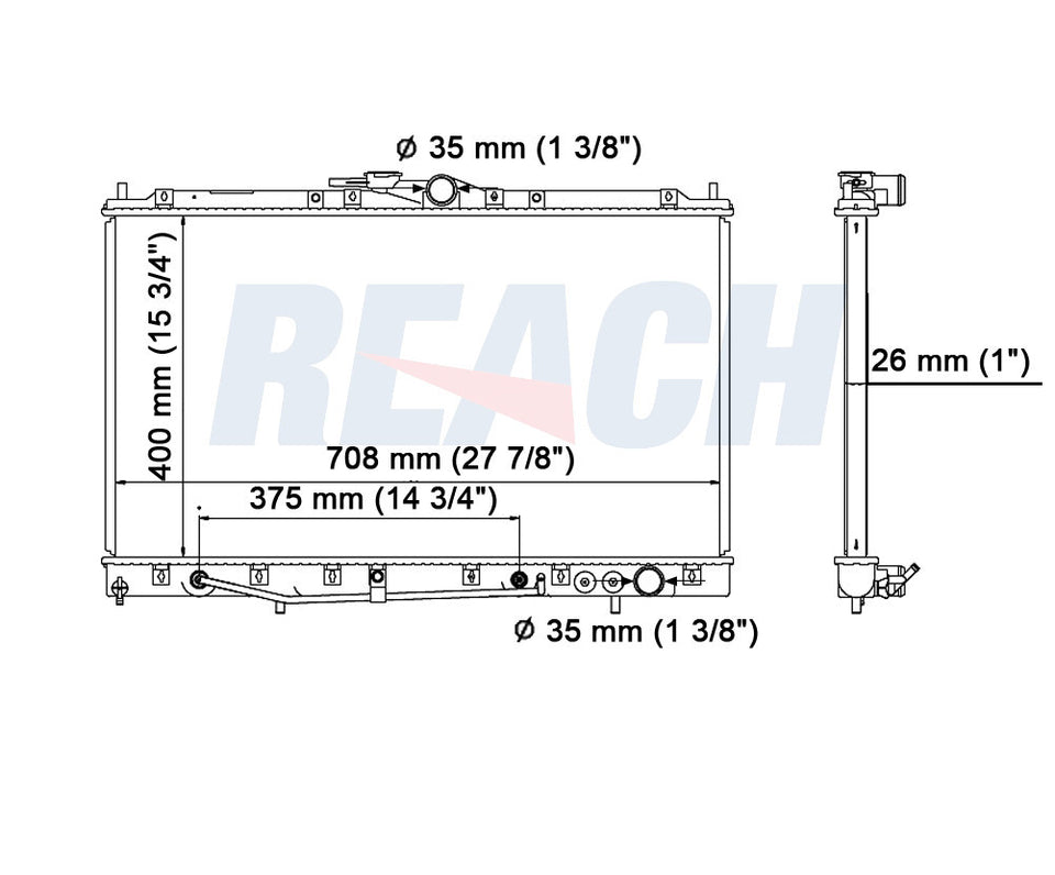1996 MITSUBISHI DIAMANTE 3.0 L RADIATOR REA41-1316A