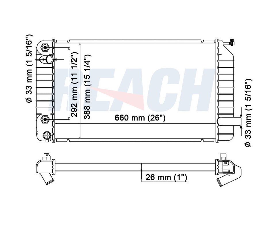 1992 OLDSMOBILE ACHIEVA 3.3 L RADIATOR REA41-1343A