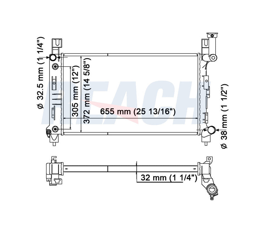 1993 CHRYSLER TOWN AND COUNTRY 3.3 L RADIATOR REA41-1388A
