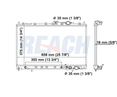 1996 EAGLE SUMMIT 1.8 L RADIATOR REA41-1393A