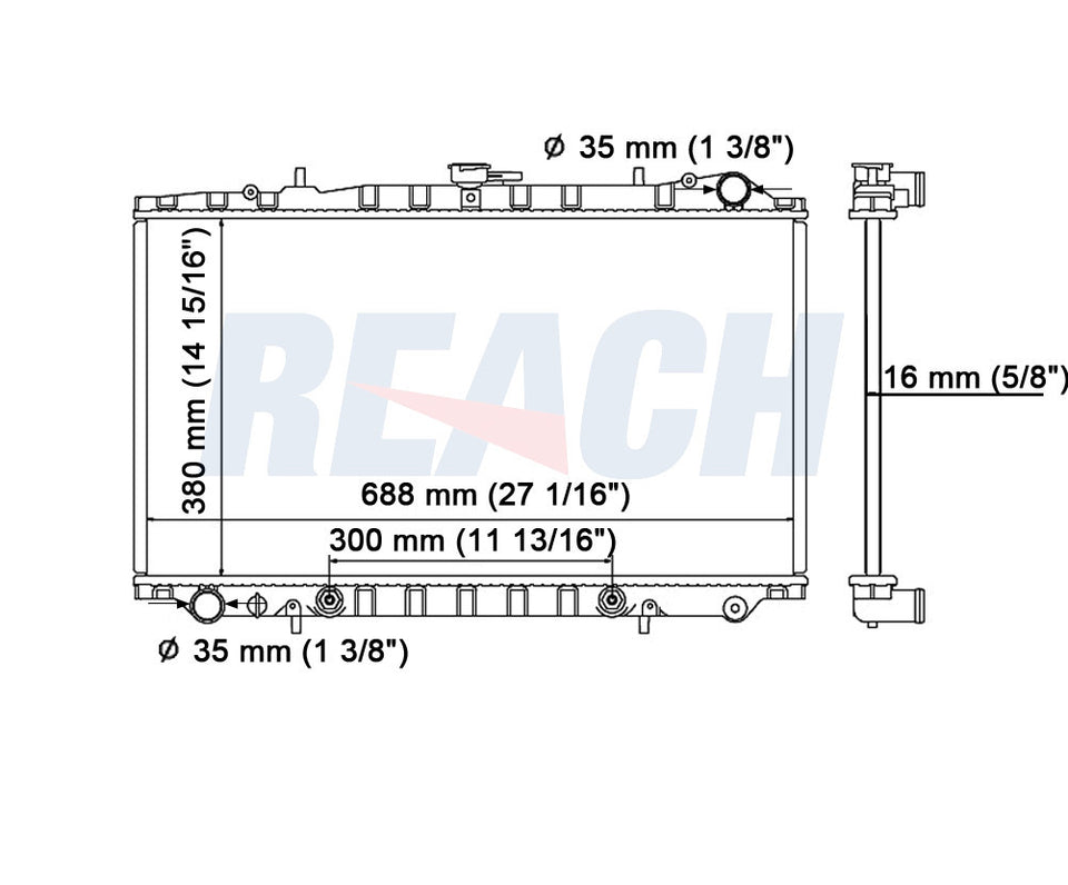 1993 NISSAN AXXESS 2.4 L RADIATOR REA41-140A