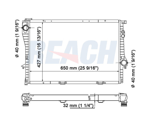 1997 BMW 528I 2.8 L RADIATOR REA41-1401A