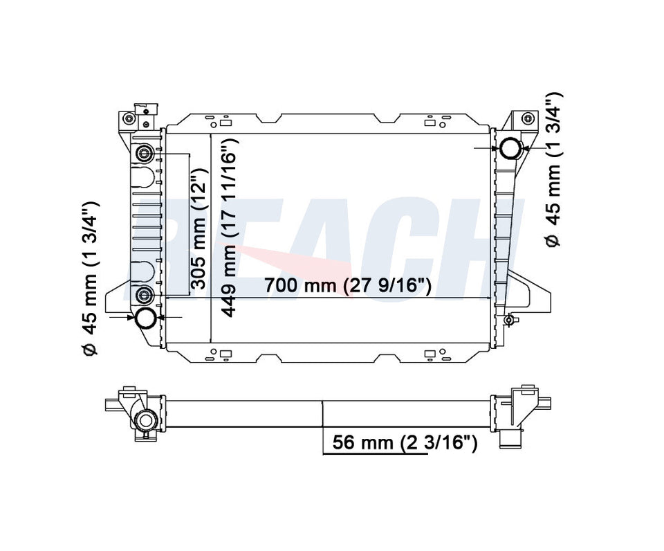 1995 FORD F-350 5.8 L RADIATOR REA41-1451A