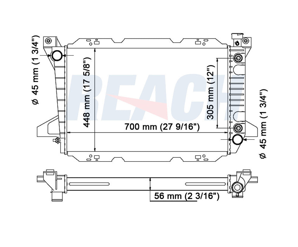 1996 FORD F-350 4.9 L RADIATOR REA41-1454A