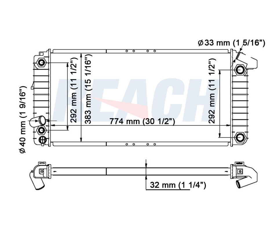 1993 CADILLAC ELDORADO 4.6 L RADIATOR REA41-1482A