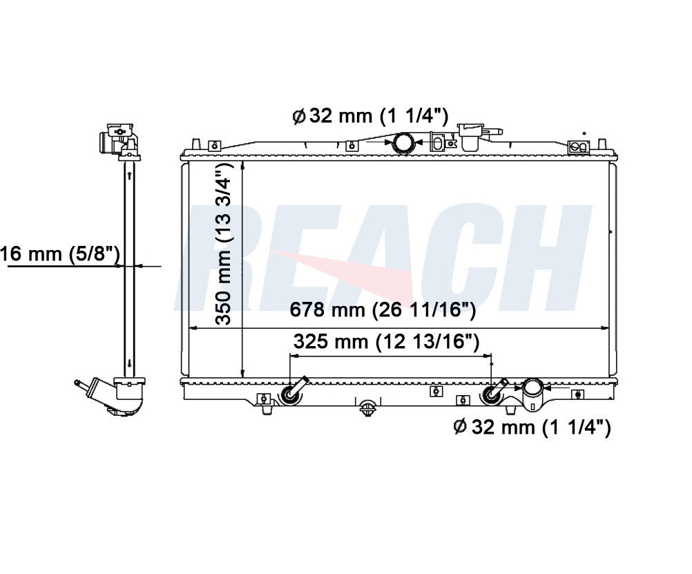 1997 ACURA CL 2.2 L RADIATOR REA41-1494A