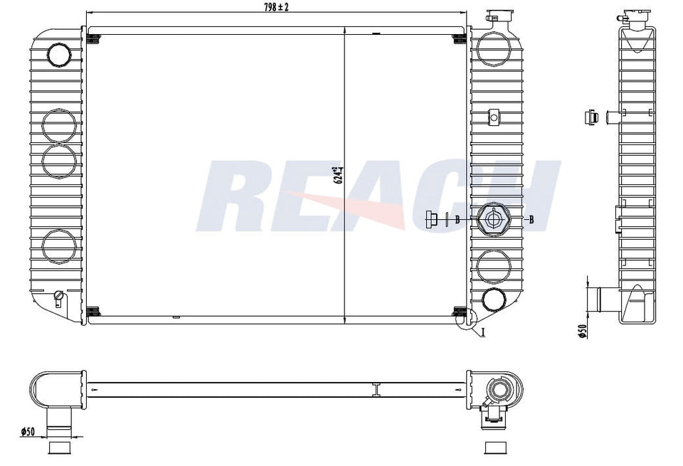 1992 GMC C60 KODIAK 6.0 L HD RADIATOR REA41-1499A