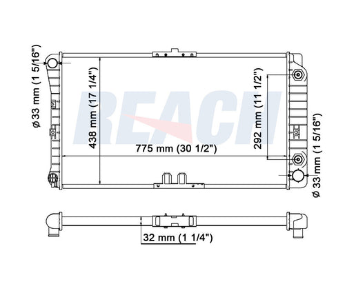 1995 BUICK ROADMASTER 5.7 L RADIATOR REA41-1516A