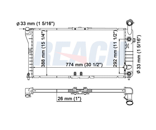 1995 BUICK REGAL 3.8 L RADIATOR REA41-1518A
