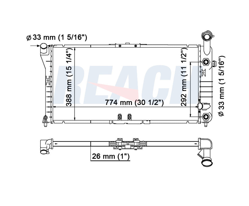 1995 BUICK REGAL 3.8 L RADIATOR REA41-1518A