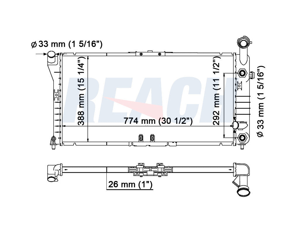 1995 BUICK REGAL 3.8 L RADIATOR REA41-1518A