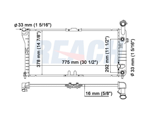 1996 BUICK REGAL 3.8 L RADIATOR REA41-1519A