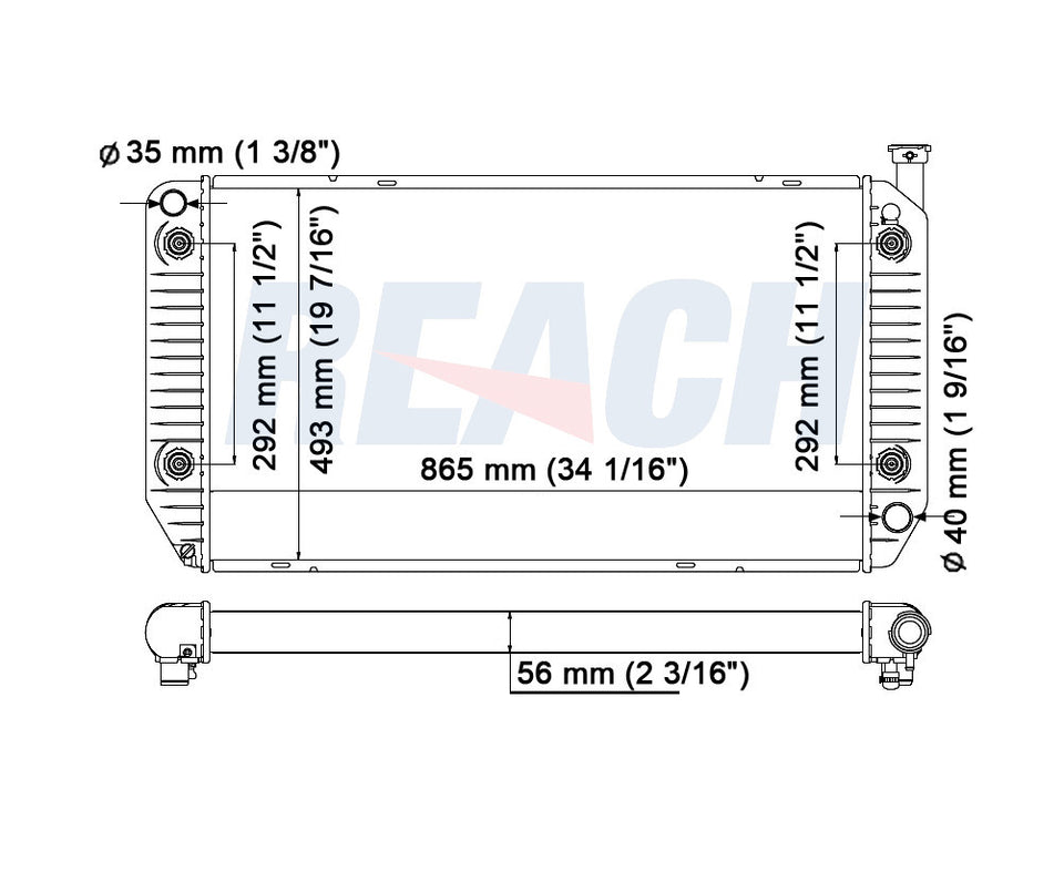 1994 GMC C2500 SUBURBAN 7.4 L RADIATOR REA41-1521A