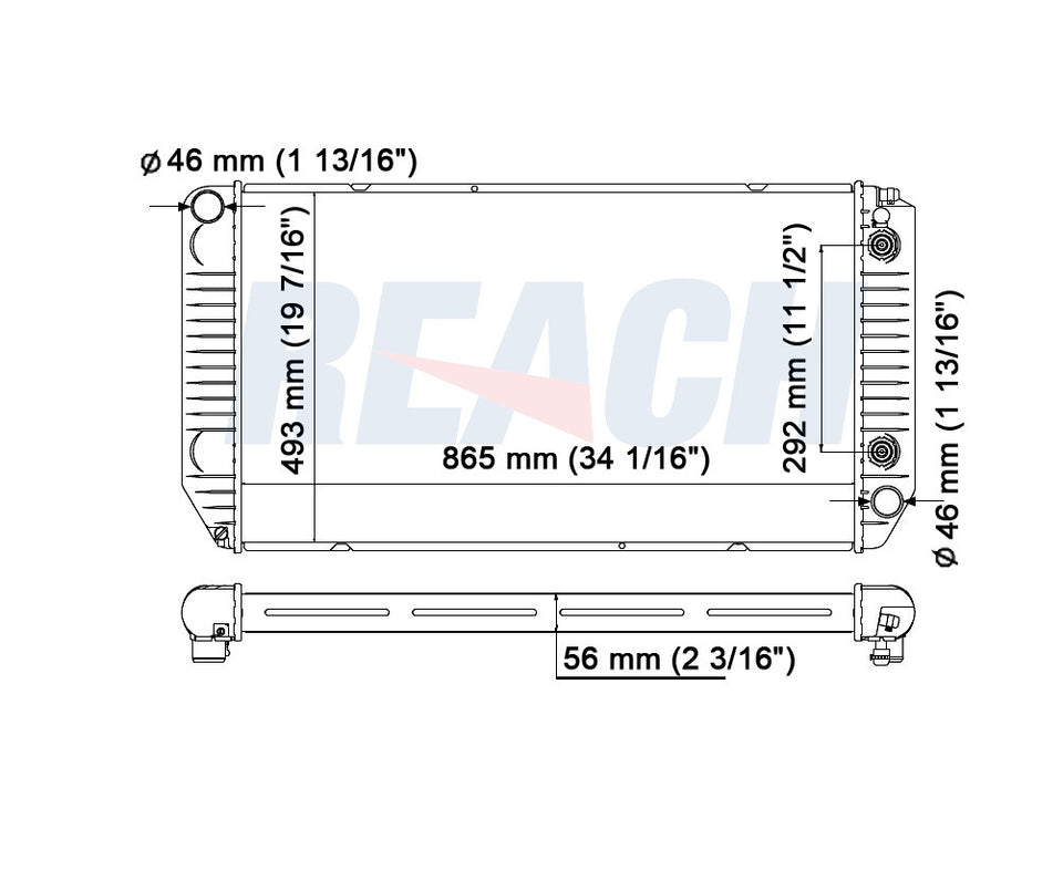 1994 CHEVROLET C3500HD 6.5 L RADIATOR REA41-1523A