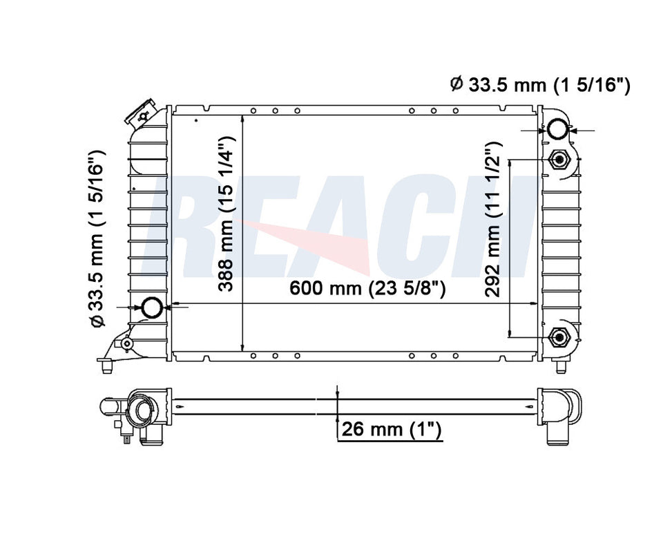 1998 ISUZU HOMBRE 2.2 L RADIATOR REA41-1531A
