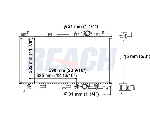1999 DODGE NEON 2.0 L RADIATOR REA41-1548A