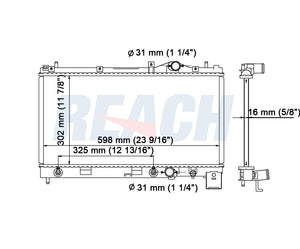 1999 DODGE NEON 2.0 L RADIATOR REA41-1548A
