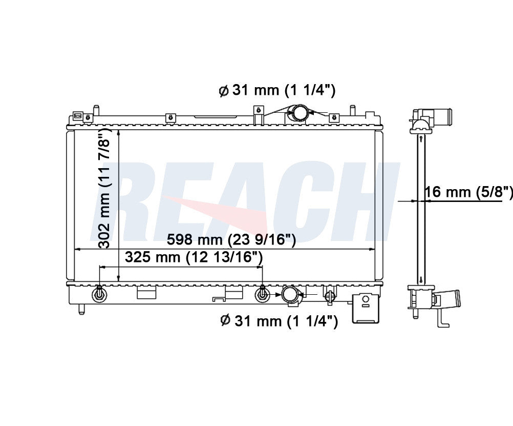 1999 DODGE NEON 2.0 L RADIATOR REA41-1548A