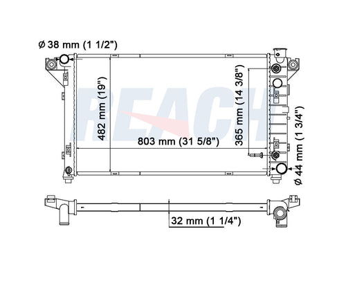 1995 DODGE RAM 1500 5.2 L RADIATOR REA41-1552A