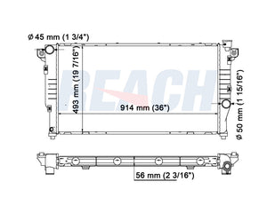 2001 DODGE RAM 2500 5.9 L RADIATOR REA41-1553A