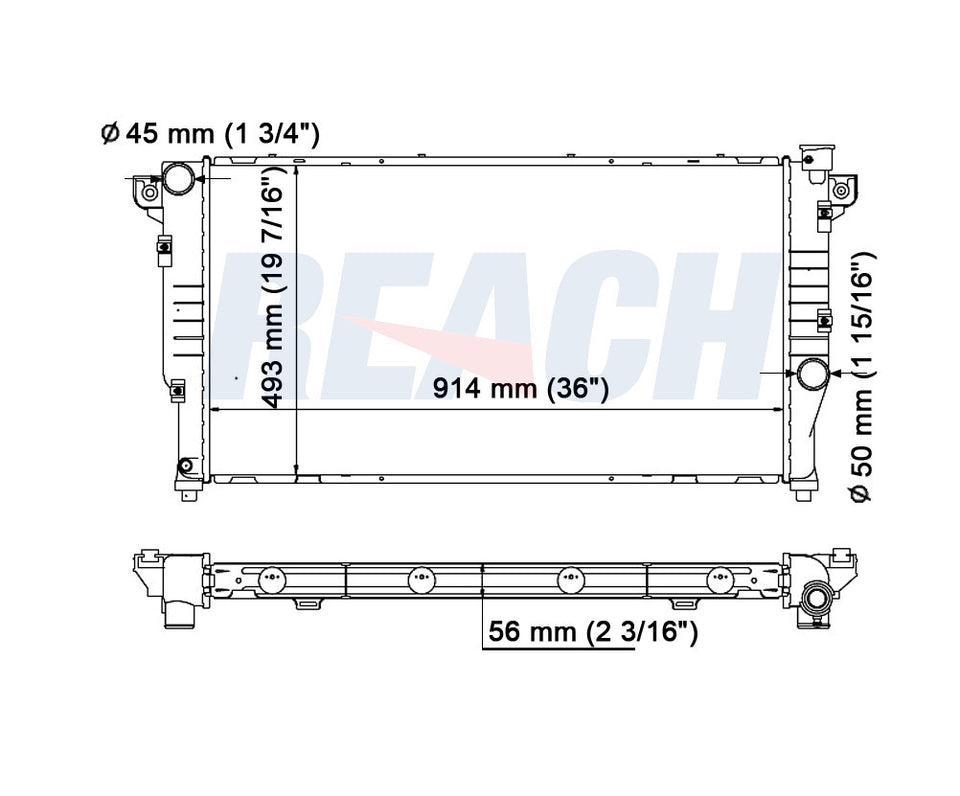 1996 DODGE RAM 2500 5.9 L RADIATOR REA41-1553A