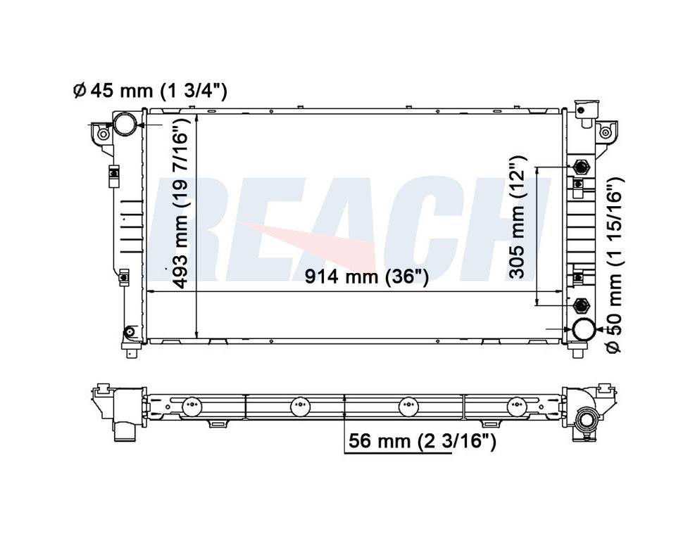 1995 DODGE RAM 2500 8.0 L RADIATOR REA41-1555A