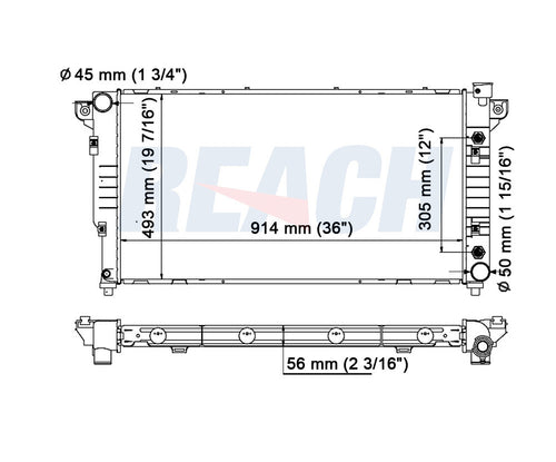 1997 DODGE RAM 2500 8.0 L RADIATOR REA41-1555A
