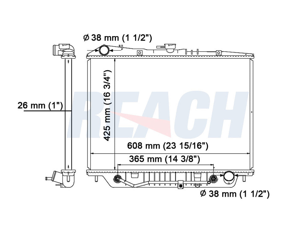 1996 ISUZU RODEO 3.2 L RADIATOR REA41-1571A