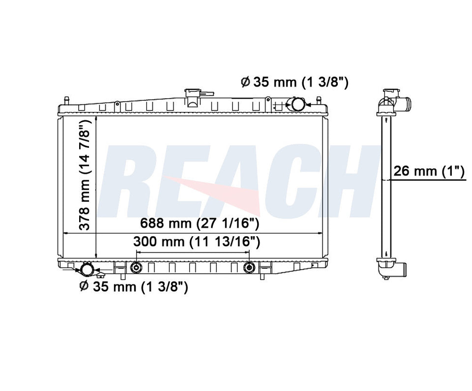 1998 NISSAN ALTIMA 2.4 L RADIATOR REA41-1573A