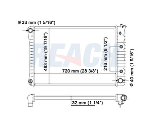 1990 GMC R2500 SUBURBAN 5.7 L RADIATOR REA41-1599A