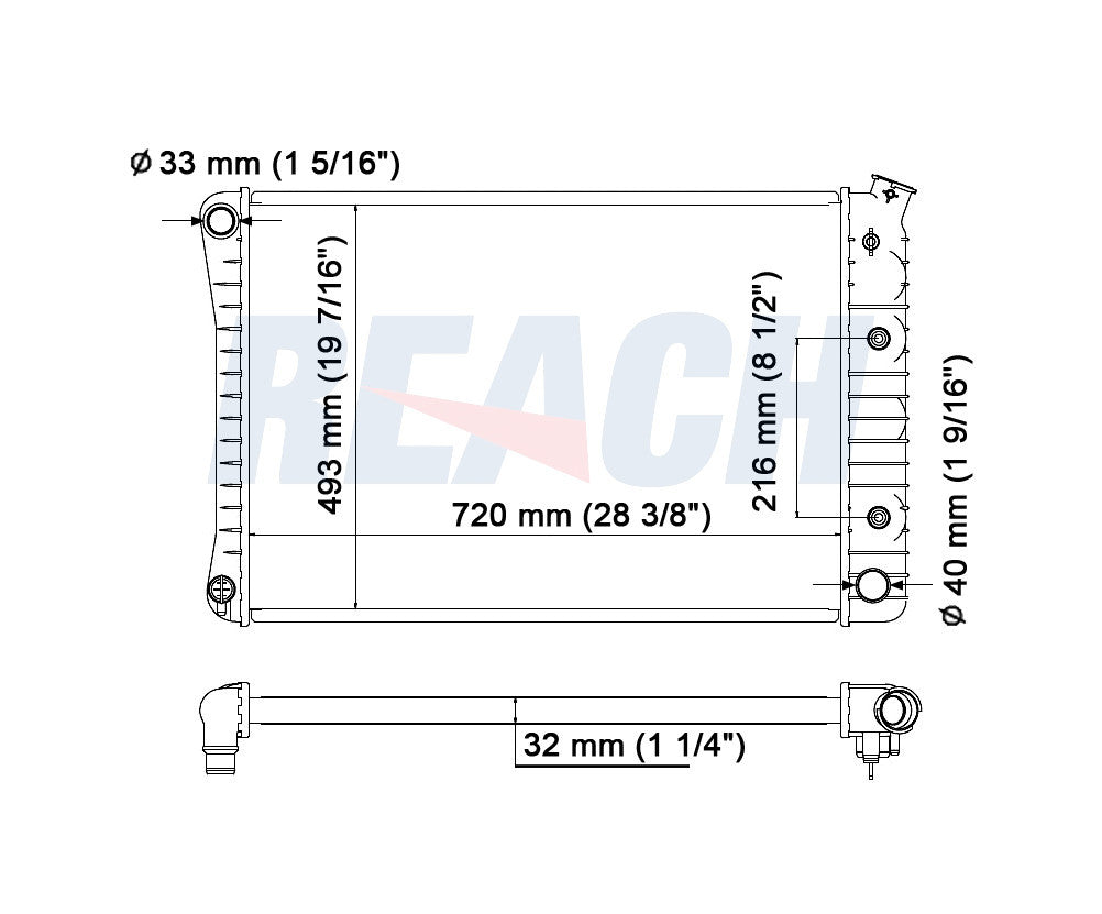 1990 GMC R2500 SUBURBAN 5.7 L RADIATOR REA41-1599A