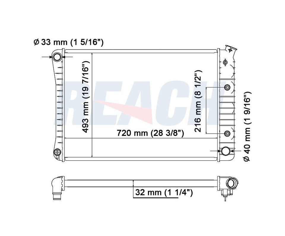 1986 GMC K3500 7.4 L RADIATOR REA41-1599A
